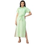 Moomaya Trendy Pamuk Baskılı Yeşil Mint Green Kadın Elbise
