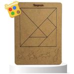 Moon Beavers Ahşap Tangram Eğitici Öğretici Geliştirici Boyanabilir Okula (Matematik) Katkı Sağlayan Sağlıklı Zeka Oyuncağı