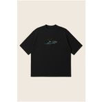 Moon Dancer Köpek Balığı Jokey Unisex Oversize Baskılı Boxy Fit Kalın Kumaşlı T-shirt