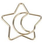 Moon Phase Bookmarks Moon Paperclips 6x4x2 10'lu Paket Plastik Kaplamalı Elektroliz Yıldız ve Ay Ataşları Komik Kitap Ayracı İşaretleyici Klipsler Altın