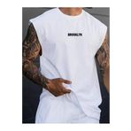 MOONBULL Erkek Brooklyn Baskılı Oversize Kolsuz T-shirt