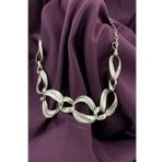 Mooni Accessories Elegant Tasarım Mat Gümüş Kaplama Kolye