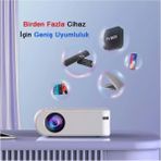 Moonix P62 Full Hd Destekli Wifi & Ios & Android Cep Tel Yansıtma Mini Projeksiyon Cihazı - Beyaz