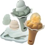 Moonkie Dondurucu Tepsili Bebek Meyve Besleyici | İki Boyutlu Torbalar | Eğlenceli Çıngırak Ses Kolu | BPA İçermeyen Silikon Kapaklı Bebek Maması Besleyici | 4 Ay+Yeni Yiyecekler Tanıtın, 2'li Paket