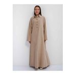 Moonlet Kadın Gömlek Uzun Dokuma Elbise Abaya