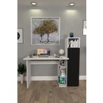 Moonlife Diamond Dolapli Siyah Çalışma Masası