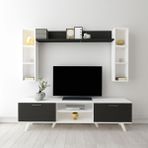 Moonlife Istanbul Dolaplı Tv Ünitesi 1 Beyaz Siyah - Beyaz - Siyah