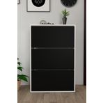 Moonlife Siyah 3 Kapaklı Kayar Raflı Ayakkabılık