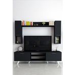 Moonlife Siyah İstanbul Dolaplı Kapaklı Tv Ünitesi