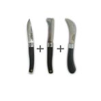 moonlight outdoor Düz Aşı Bıçağı Bağ Bıçağı 3'Lü Set Paslanmaz Ceviz Aşı Çakısı 21cm Plastik Saplı Takkalı 40012