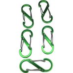 Moonparacord S Model Karabina Kanca 5 Adet Metal Yeşil Hafif Tasarım