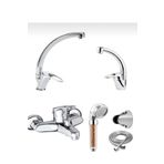 Moonshop 5 Yil Garantili Batarya Seti 4 Lu Banyo-Mutfak-Lavabo- Tasarruflu Ve Aritmali Dus Basligi