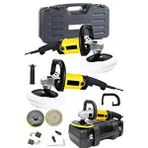 Moonshop Bakır Sargı Yüksek Motor Gücü Devir Ayarlı Polisaj Zımpara Cila Pasta Cila Makinesi 180mm Çantalı
