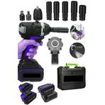 Moonshop Japon Teknoloji Darbeli Komursuz 124V Vf Motor Cift Akulu Sarjli Somun Bijon Sikma Sokme Makinasi