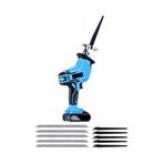 moonshop Kömürsüz Tilki Kuyruğu Testere, Mavi, Metal Ahşap Kesim, Şarjlı Elektrikli, 10 Bıçak Dahil, 21W 22V