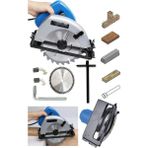MOONSHOP Metal Çift Dişli Sistem Bakır Motor Ahşap Sunta Kesme Daire Testere Makinesi 4200 Watt 185 mm