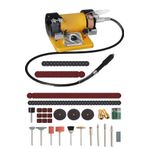 MOONSHOP Mini Çok Fonksiyonlu Zımpara Bileme Taş Motoru (105 Parça Gravür Seti Hediye)