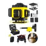 MOONSHOP Pro Alman Kaucuk 360° 12 Köşe Otomatik Hizalamalı Çizgili Lazer Metre .