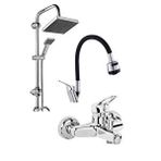 Moonshop Pro Germany Mix Banyo Bataryası Robot Yağmurlama Tepe Duş Seti Duş Başlığı 3'li Robotvebataryaset...