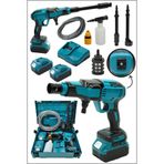 MOONSHOP Pro Seri 48WF Kömürsüz Motor Yüksek Basınçlı Akülü Oto Araba Yıkama İlaçlama Makinesi Şarjlı