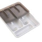 Moonstar Çekmece İçi Kaşıklık Çift Katlı 10Gözlü Çatal Bıçak Organızer 40X30CM-KSET169 KREM