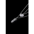 Moonstar Jewelry Kristal Kuvars Kalp Ve Çivi Kesim Kolye Set MSD5660