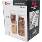 Moonstar Maximum Fresh Üçlü Saklama Kabı Hava Sızdırmaz-Max-Set2 - Beyaz