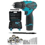 MoonTech Moonshop Orjinal 12v 4ah Metal Dişli Şanzıman Çift Akülü Şarjlı Vidalama Matkap 24 Parça Usta Seti