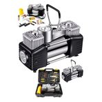MoonTech Profesyonel 730P Çift Pistonlu 12 V 150 Psi Dakikada 95 Lt Araç Araba Lastik Bot Şişirme Kompresörü