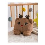 Moontoys Sevimli Kahverengi Geyik Figürlü Dolgulu Peluş Bebek Kırlent 30 Cm