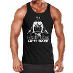 MoonWorks® Erkek atlet baskılı söz komik Kraftsport Fitness The Empire Lifts Backs Parodi Satire Motif Eğlenceli Tişört Spor Salonu, Empire Lifts Back Siyah, L