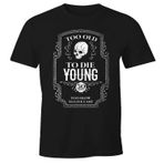 MoonWorks® Erkek Hediye Tişört Doğum Günü Too Old to Die Young Skull Yazılı 30-80 Yaş, Too Old 50 Siyah, L