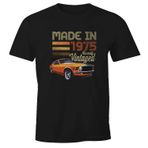 MoonWorks® Erkek T-Shirt Doğum Günü Retro Vintage Oldtimer 70'ler 70'ler Araba Eğlenceli Tişört, Retro Oldtimer 1975 Siyah, XL