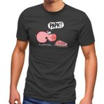 MoonWorks® Erkek T-Shirt Domuz Domuz Yavrusu Biftek Baba Et Yiyenler için Alaycı İroni Eğlenceli Tişört Mangal Sözü Komik, Domuz biftek, antrasit, L