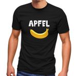 MoonWorks® Erkek tişörtü, komik baskı, elma, muz, şaka, eğlenceli, söz, komik, Elma Muz Siyah, 5XL