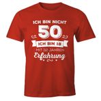 MoonWorks "Ich Bin nicht sondern ich Bin 18 mit Jahren Erfahrung yazılı doğum günü hediyesi tişört, 50 Kırmızı, XXL