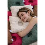 moonzy - minimalist & cozy Dörtgen Pamuk Piercing Yastığı – Ağrılı Kulak İçin Ortası Delikli Uyku Yastığı Seyahat Uyumlu