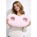 Moonzy Minimalist & Cozy Oval Çift Delikli Kulak Koruyucu Yastık – Yatan Hasta & Piercing Destek Yastığı , Pembe - 26 x 52 x 8 cm