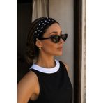 MOORİ Siyah Beyaz Puantiyeli Saç Bandanası – Retro Stil Kadın Saç Bandı & Günlük Saç Aksesuarı