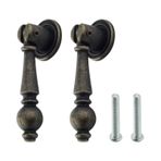 MOOTVGOO 2'li Paket Vintage Dolap Çekme Düğmeleri, Dekoratif Antik Bronz Kolye Ucu Dolap Çekmecesi Dolap Gardırop Mobilyaları için Montaj Vidaları ile Kolları, 58x20 MM/5,8 x 2,0 cm