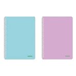 Mopak A4 Pastel Serisi PP Kapak Kareli 72 Yaprak 2'li Spiralli Defter