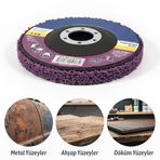 Mor 115 Mm Parlatma Diski Döküm Metal Ahşap Yüzeyler İçin Pas Boya Sökücü Flap Disk