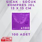 Mor 13X13 Cm 100 Adet Soğuk Kompres Jel Buz Aküsü Soğuk Zincir Buz Jeli Buz Torbası Strafor Kutu İçi Jel Buz