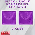 Mor 13X13 Cm 2 Adet Soğuk Kompres Jel Buz Aküsü Soğuk Zincir Buz Jeli Buz Torbası Strafor Kutu İçi Jel
