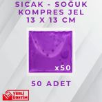 Mor 13X13 Cm 50 Adet Soğuk Kompres Jel Buz Aküsü Soğuk Zincir Buz Jeli Buz Torbası Strafor Kutu İçi Jel