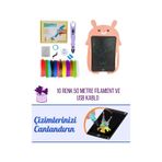Mor 3D Kalem 3D Pen Yazıcı Kalem | 50 Metre PLA Filament + Grafik Tablet + USB Kablo