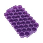 Mor 3D Silikon Buz Tepsisi Kalıp Petek Buz Küpü Tepsileri Yeniden Kullanılabilir Silikon Buz Küpü Kalıp Bpa Ücretsiz Buz Yapıcı Çıkarılabilir Kapaklı (Yurt Dışından) - Renkli