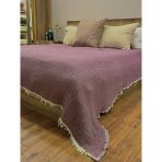 Mor 4 Katlı Çift Taraflı Çift Kişilik Müslin Battaniye %100 Pamuk 230X240 Cm