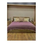 Mor 7 Katlı Çift Taraflı Dolgulu Çift Kişilik Müslin Battaniye %100 Pamuk 230X240 Cm