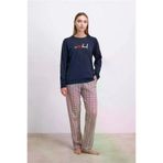 Mor AVM Pamuklu Uzun Kol Sweatshirt ve Ekose Pantolon Pijama Takımı